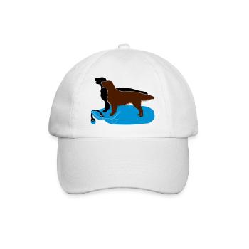 2 Flat Coated Retriever auf Dummy - Baseballkappe - Weiß/Weiß - Vorne