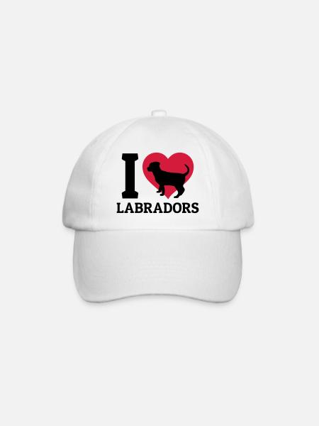 I love Labradors - Baseballkappe - Weiß/Weiß