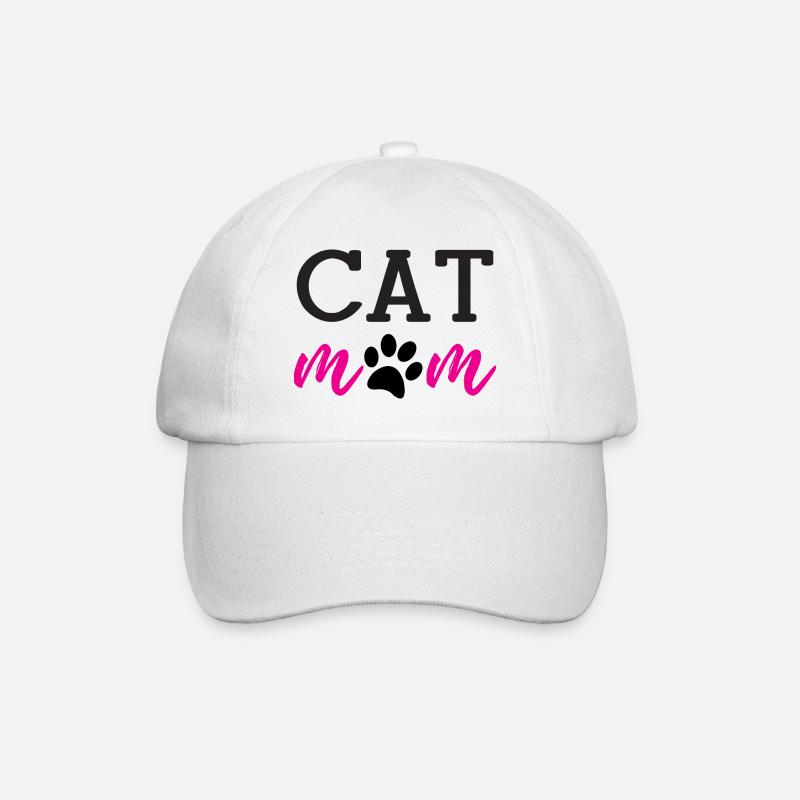 Cat Mom - Baseballkappe - Weiß/Weiß