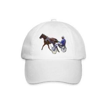 Cadeau de course de chevaux de course au trot - Casquette classique - blanc/blanc - Devant
