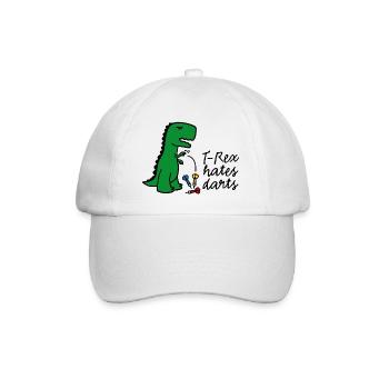 T-Rex hates darts - darts - darts player dinosaur - Baseball Cap - white/white - Front