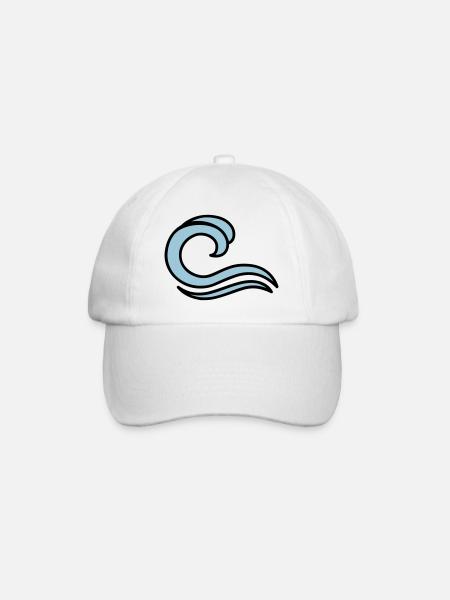 waves - Baseball Cap - white/white
