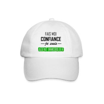 fais moi confiance je suis agent immobilier - Casquette classique - blanc/blanc - Devant