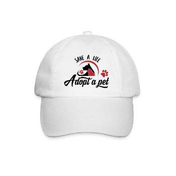 Adoptez un animal Adoptez au lieu d'acheter - Casquette classique - blanc/blanc - Devant