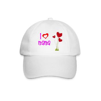 Liebevolles Muttertagsherz Blumendesign - Baseballkappe - Weiß/Weiß - Vorne