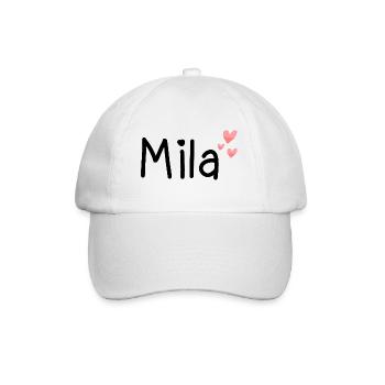 Name - Mila - Baseballkappe - Weiß/Weiß - Vorne