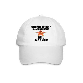 Schlank würde dich nur unnötig Geil machen 202 Ide - Baseballkappe - Weiß/Weiß - Vorne