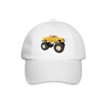 Monstertruck, Geländewagen, Pickup, Van - Baseballkappe - Weiß/Weiß - Vorne