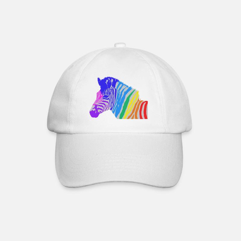zebra - Baseball Cap - white/white