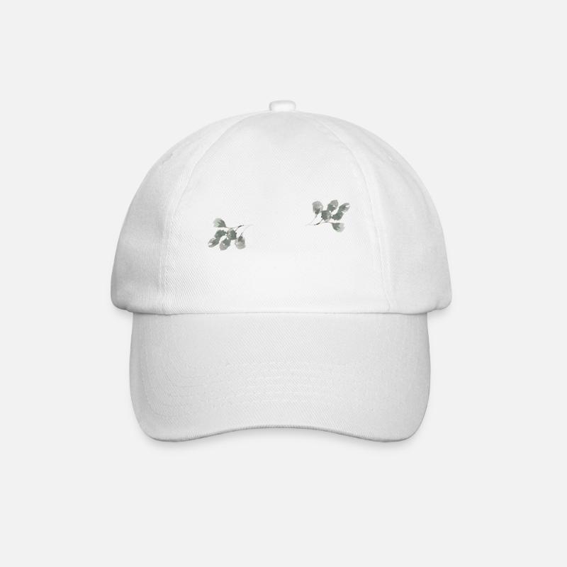 Eukalyptus Watercolor blanko ***PERSONALISIERBAR** - Baseballkappe - Weiß/Weiß