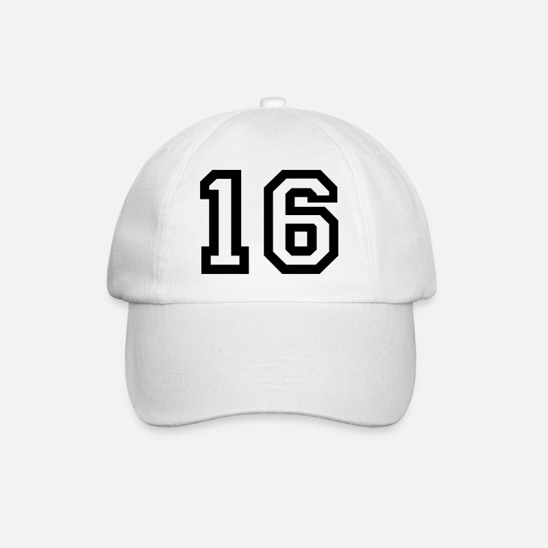 16 - Baseballkappe - Weiß/Weiß