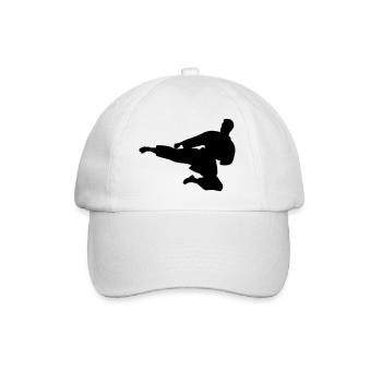 Karaté ou taekwondo sauté latéralement - Casquette classique - blanc/blanc - Devant
