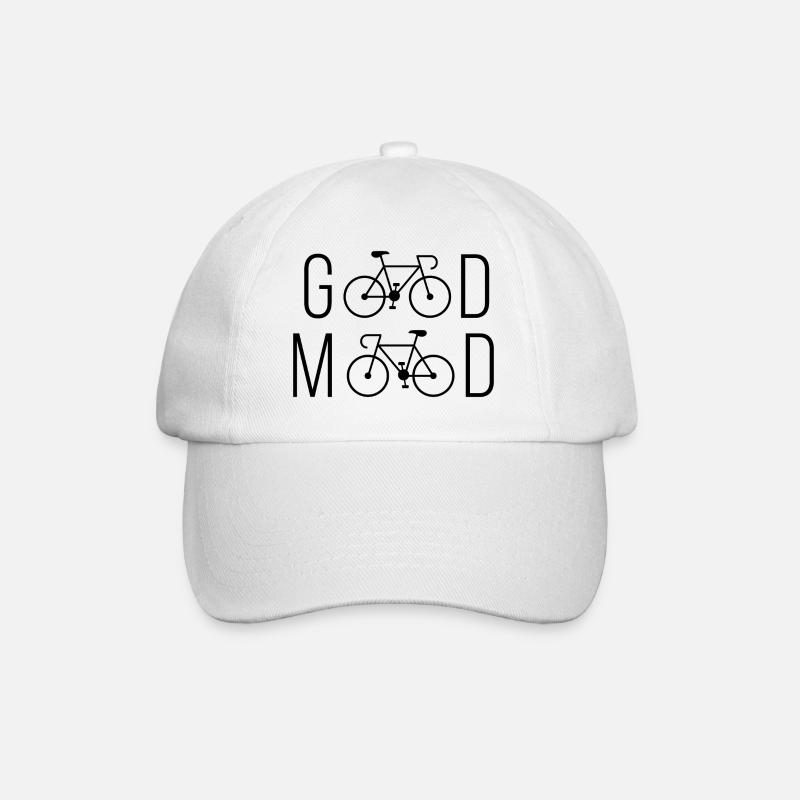 Radfahren - gute Laune - Baseballkappe - Weiß/Weiß