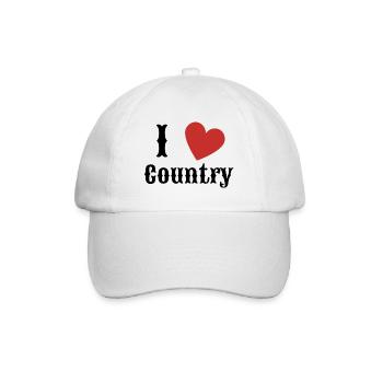 I love Country Country Music Cadeau - Casquette classique - blanc/blanc - Devant