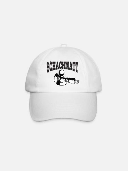 Schach und Schachmatt - Baseballkappe - Weiß/Weiß