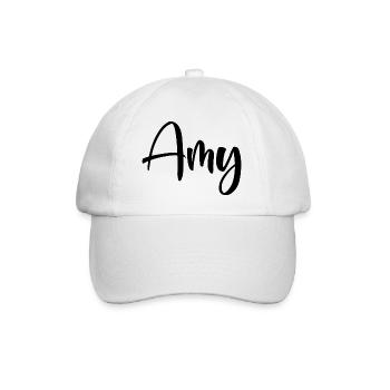 First Name - Amy - Baseball Cap - white/white - Front