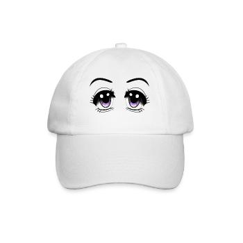 Manga Eyes - Baseballkappe - Weiß/Weiß - Vorne