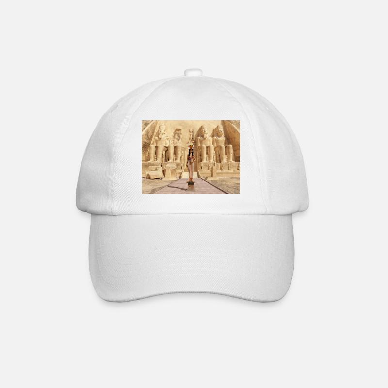 Déesse Hathor et temple d’Abu Simbel en Egypte - Casquette classique - blanc/blanc