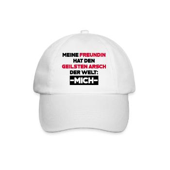 Freundin Spruch Geschenk - Baseballkappe - Weiß/Weiß - Vorne