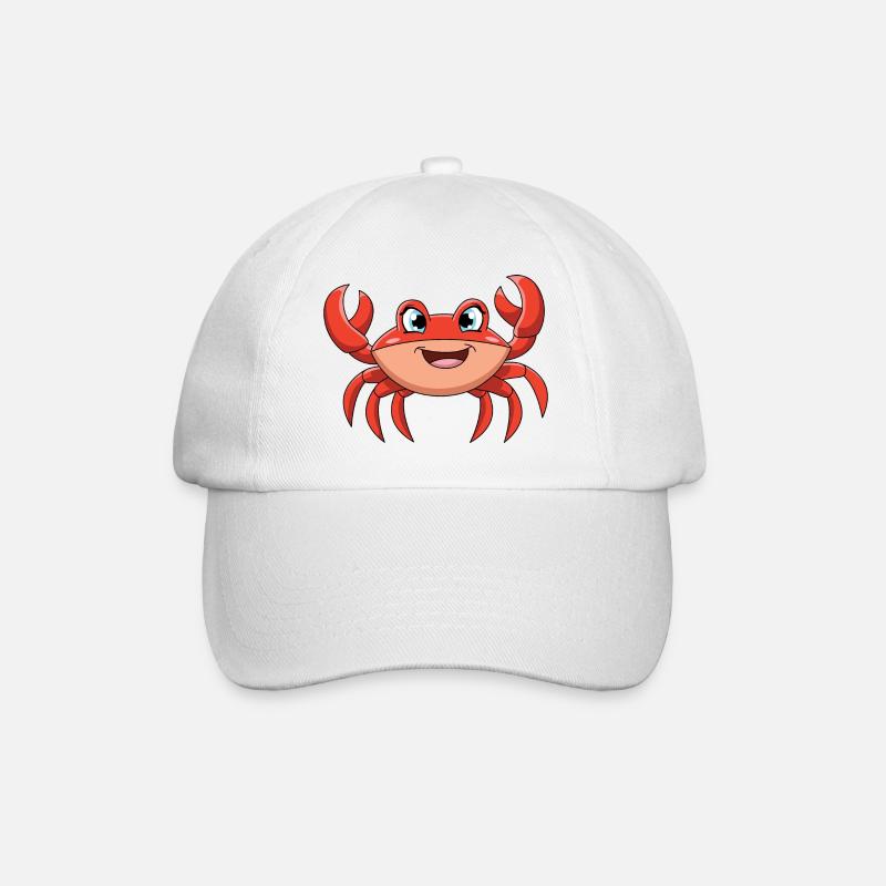 crab - Baseball Cap - white/white