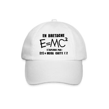 e mc2 formule bretagne mega cuite alcool humour - Casquette classique - blanc/blanc - Devant