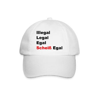 Scheiß Egal - Baseballkappe - Weiß/Weiß - Vorne