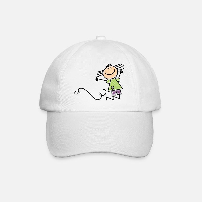 Glücklich - Baseballkappe - Weiß/Weiß