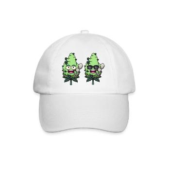 Drôles de bourgeons de weed personnages Smoking Joint - Casquette classique - blanc/blanc - Devant