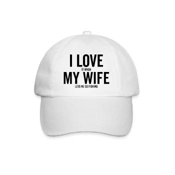 J’adore quand ma femme me laisse aller à la pêche - Casquette classique - blanc/blanc - Devant