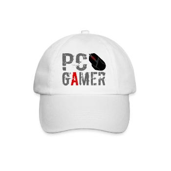 PC Gamer Maus Gaming Zocken - Baseballkappe - Weiß/Weiß - Vorne