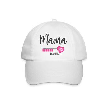 Mama Loading 2023 Heart Girl Pink Expectant Mom - Baseball Cap - white/white - Front