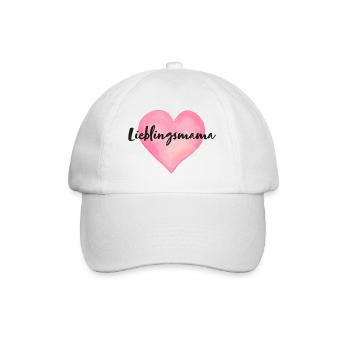 Lieblingsmama Mama Herz - Baseballkappe - Weiß/Weiß - Vorne