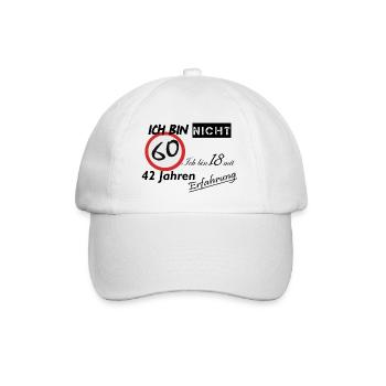 60-Sekunden Timer Design - Baseballkappe - Weiß/Weiß - Vorne
