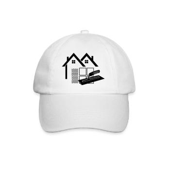 Maison de logo carreleur avec peigne de colle et carreaux - Casquette classique - blanc/blanc - Devant