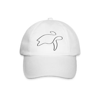 Turtle Line Art - Minimalist - Baseball Cap - white/white - Front