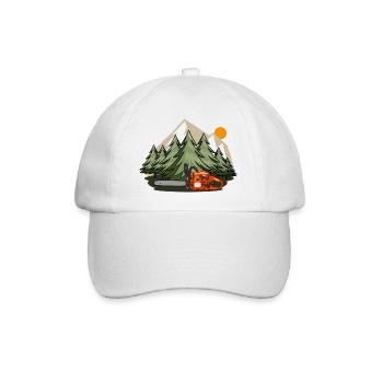 Tronçonneuse avec forêt et montagnes - Casquette classique - blanc/blanc - Devant