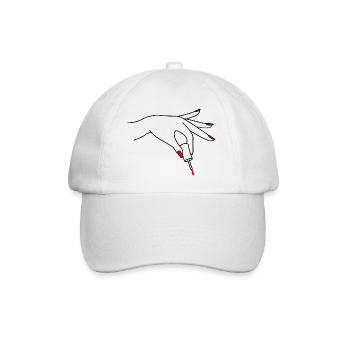 Nagellack-Pediküre-Logo 3 - Baseballkappe - Weiß/Weiß - Vorne