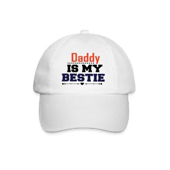 Daddy Is My Bestie - Baseballkappe - Weiß/Weiß - Vorne
