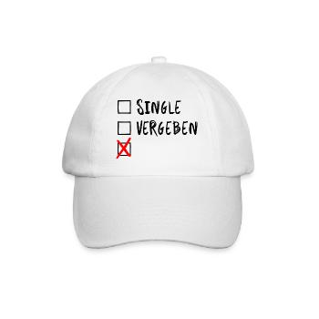 Single Vergeben Anpassen - Baseballkappe - Weiß/Weiß - Vorne
