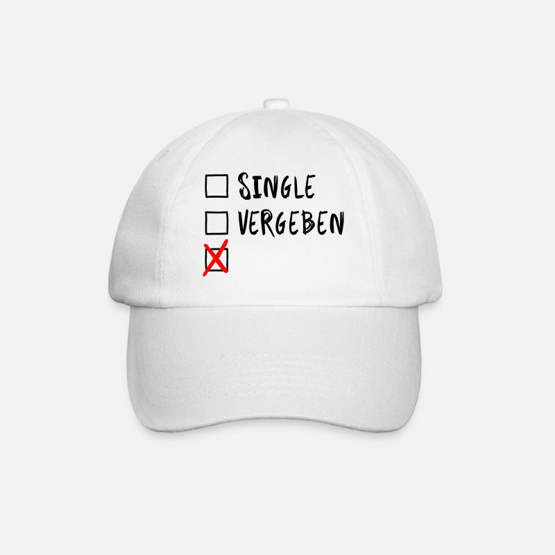 Single Vergeben Anpassen - Baseballkappe - Weiß/Weiß