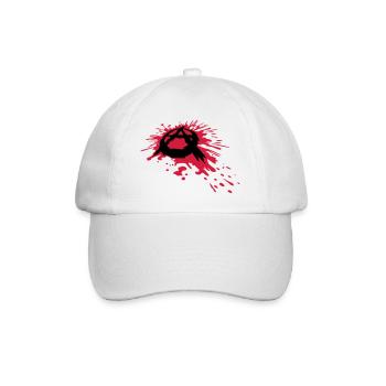 Blood spatter anarchy symbol - Baseball Cap - white/white - Front