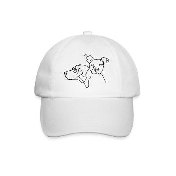 jowi hundeliebe - logo kontur schwarz - Baseballkappe - Weiß/Weiß - Vorne