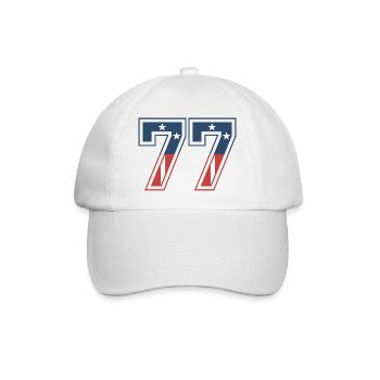 Nummer 77 USA - Baseballkappe - Weiß/Weiß - Vorne
