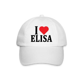 T-shirt I love Elisa t-shirt gift idea - Baseball Cap - white/white - Front