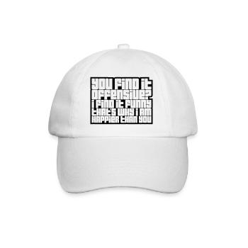 You find it offensive - Baseball Cap - white/white - Front