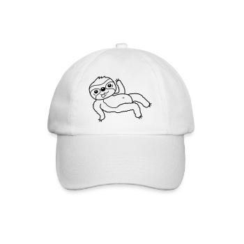 Sloth chills lying waving - Baseball Cap - white/white - Front