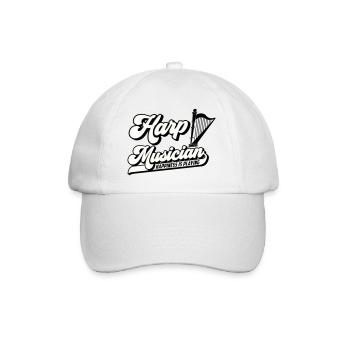 Harfenmusiker Harfenspieler Harfe | Farbe änderbar - Baseballkappe - Weiß/Weiß - Vorne