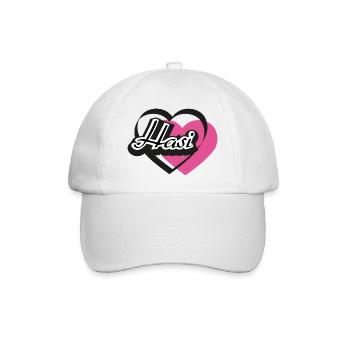 Kosename Hasi Herz - Baseballkappe - Weiß/Weiß - Vorne