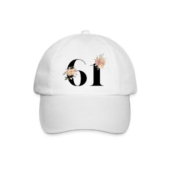 61st anniversary flowers (Gift of 61 years) - Baseball Cap - white/white - Front