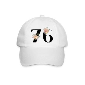 76th anniversary in bloom (Gift of 76 years) - Baseball Cap - white/white - Front